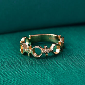 GP Royal Art D&eacute;co Kollektion- Kanchanaburi blauer Saphir Ring und Ohrringe