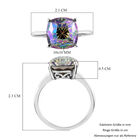 LUSTRO STELLA Österreichischer Paradise Shine Kristall Solitär Ring 925 Silber Platin-Überzug image number 5