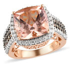AAA Marropino Morganit und natürlicher Champagner Diamant-Ring, 585 Roségold  ca. 8,31 ct image number 3