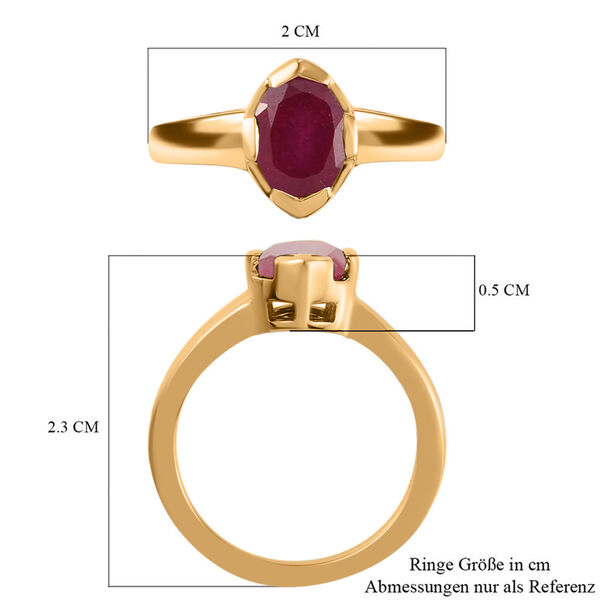 Afrikanischer Rubin-Ring, (Fissure gefüllt), 925 Silber vergoldet image number 7