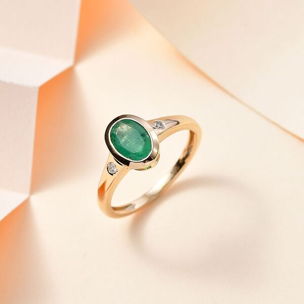 AAA Smaragd und Diamant Ring - 1,21 ct. image number 10