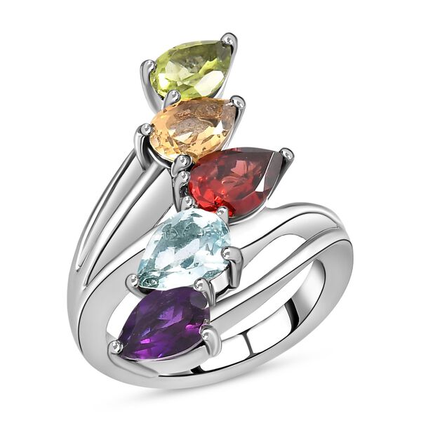 Mehfarbiger Edelstein-Ring, (Größe 16.00) Edelstahl, ca. 3,41 ct image number 4