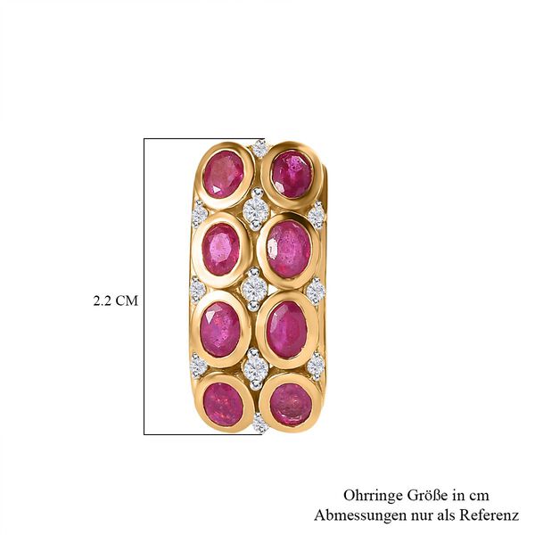Afrikanische Rubin und Zirkon-Ohrringe- 4,56 ct. image number 5