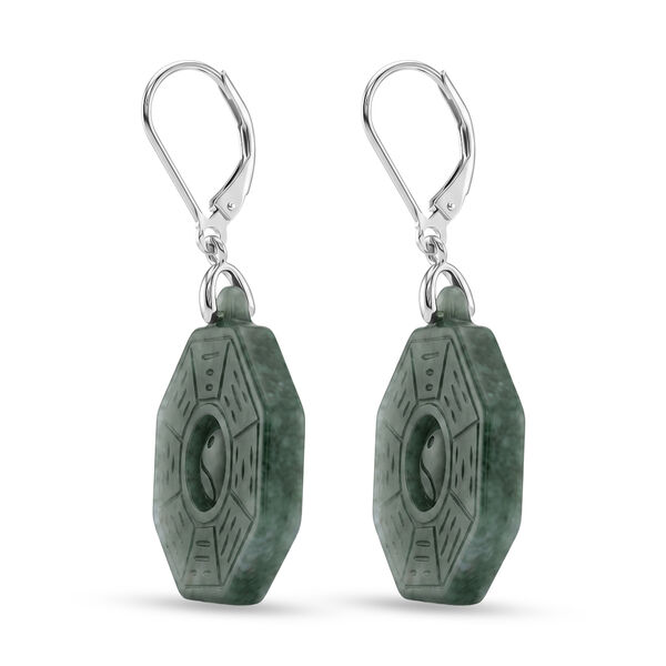D'Joy Nat&uuml;rlicher Olmek Jadeit Ohrringe 925 Silber Rhodiniert ca. 43,00 ct. image number 3