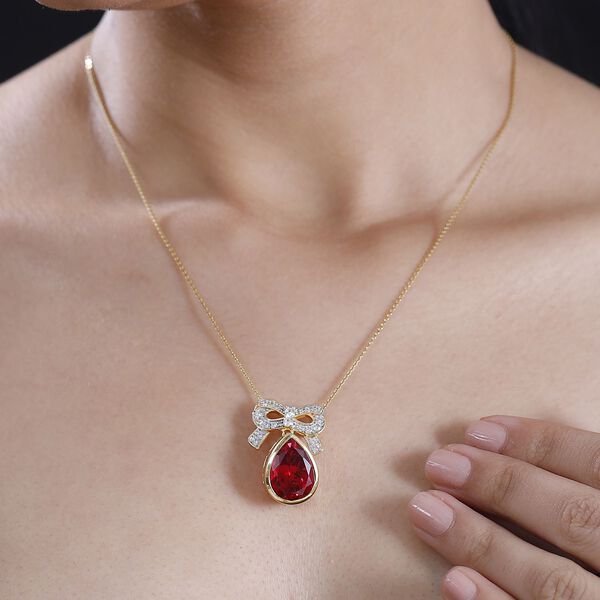 Labor Padparadscha Saphir und Zirkon Anhänger - 12,34 ct. image number 3