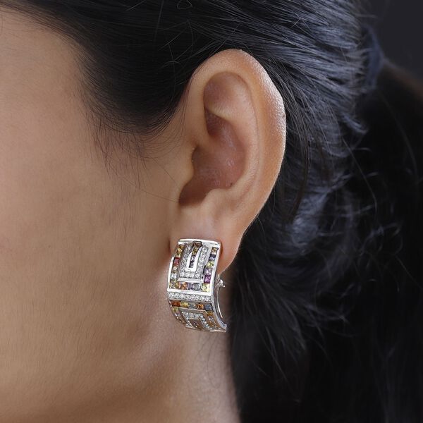 Mehrfarbige Saphir und Zirkon-Ohrringe - 7,31 ct. image number 3