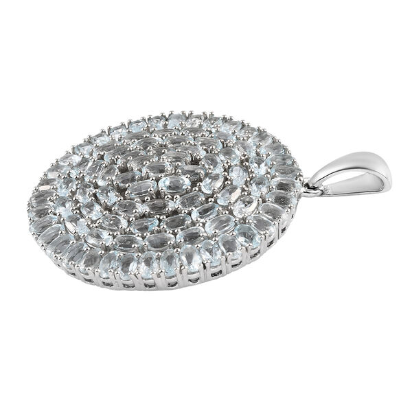 Himmelblauer Topas Anhänger 925 Silber platiniert ca. 23,15 ct image number 3