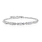 Moissanit Armband ca. 18 cm+ 3.5 cm Extender 925 Silber rhodiniert ca. 1,22 ct.