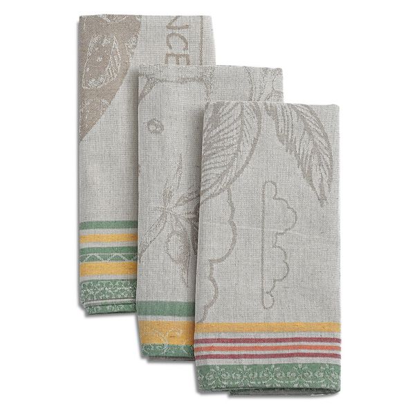 LIVMORE Set aus 3 Jacquard gewebten K&uuml;chenhandt&uuml;chern, 50x70cm, Beige Gelb image number 6