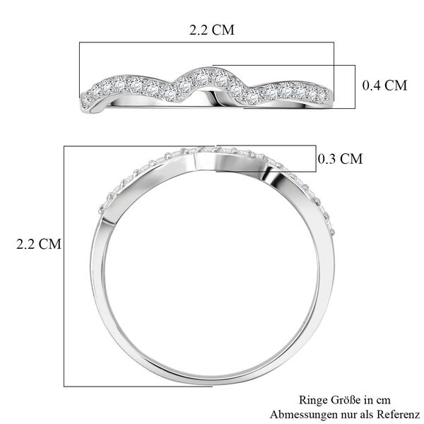 LUSTRO STELLA - Weißer Zirkonia Ring 925 Silber rhodiniert (Größe 21.00) image number 7