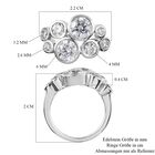 LUSTRO STELLA Hergestellt mit ZIRKONIA Ring 925 Silber Platin-Überzug (Größe 18.00) ca. 2,19 ct image number 6