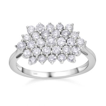 SGL zertifizierter I1 GH Diamant-Ring  in 585 Wei&szlig;gold- 1 ct.