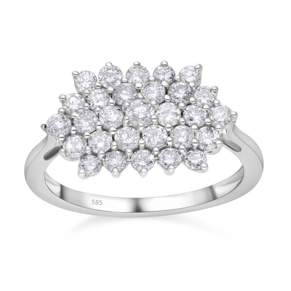 SGL zertifizierter I1 GH Diamant-Ring  in 585 Wei&szlig;gold- 1 ct.