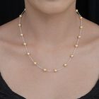 LUSTRO STELLA - österreichische, goldene Perlen-Kristall-Halskette, 45 cm, 925 Silber ca. 27,50 ct image number 1