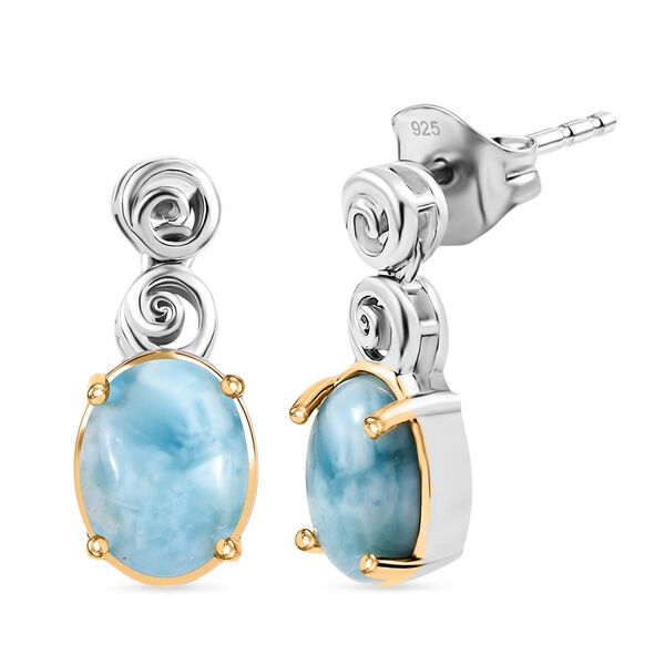 D'Joy Larimar Schmuckset 925 Silber platiniert und vergoldet ca. 5,58 ct. image number 6