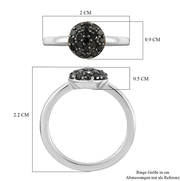 Schwarzer Diamant-Ring, 925 Silber platiniert  ca. 0,33 ct image number 7