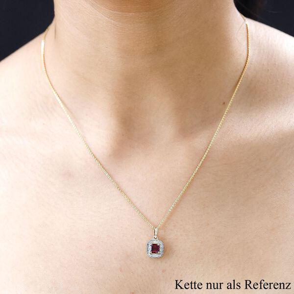 AAAA Rubellit und Diamant Anhänger in 585 Gold - 0,94 ct. image number 7