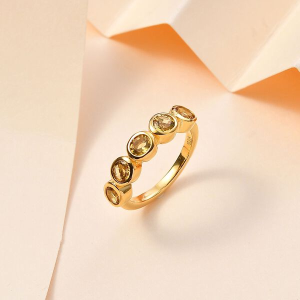 AA Premium Brasilianischer Heliodor Ring 925 Silber 750 Gelbgold Vermeil (Größe 16.00) ca. 1,20 ct image number 2