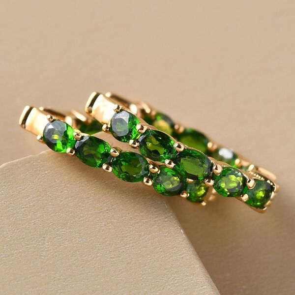 Natürliche Chromdiopsid-Creolen - 3,69 ct. image number 2