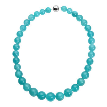 AAAA Amazonit-Halskette, ca. 50 cm, 925 Silber rhodiniert ca. 503,00 ct