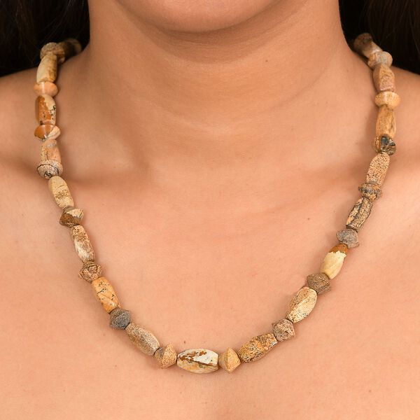 Bild Jasper Halskette ca. 45 cm Nickelfreies Messing platiniert ca. 195.00 ct image number 3