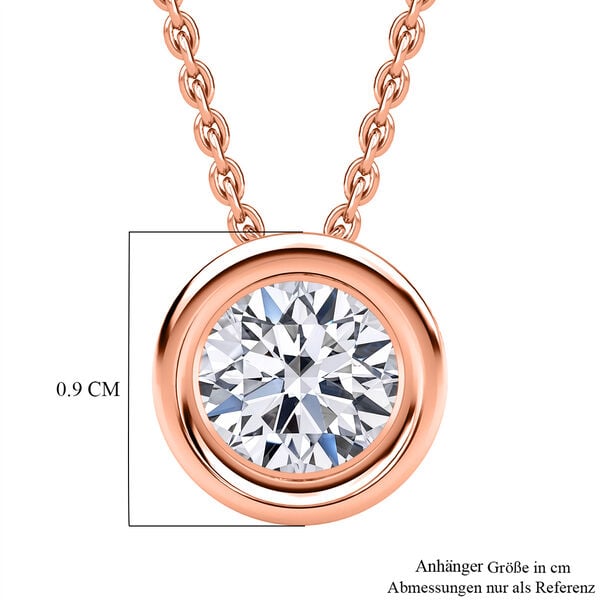 LUXURIANT VS-EF Labor Diamant Anhänger mit 50cm Kette, 925 Silber Roségold Vermeil- 0,25 ct. image number 5