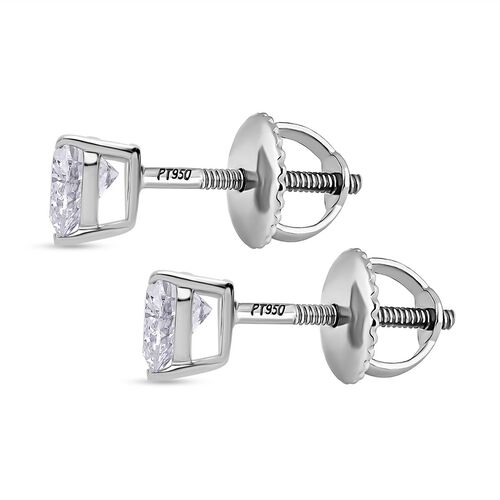 LUXURIANT DIAMOND- SGL zertifizierte VS-EF Labor Herz Diamant Ohrringe in 950 Platin - 1 ct. image number 2