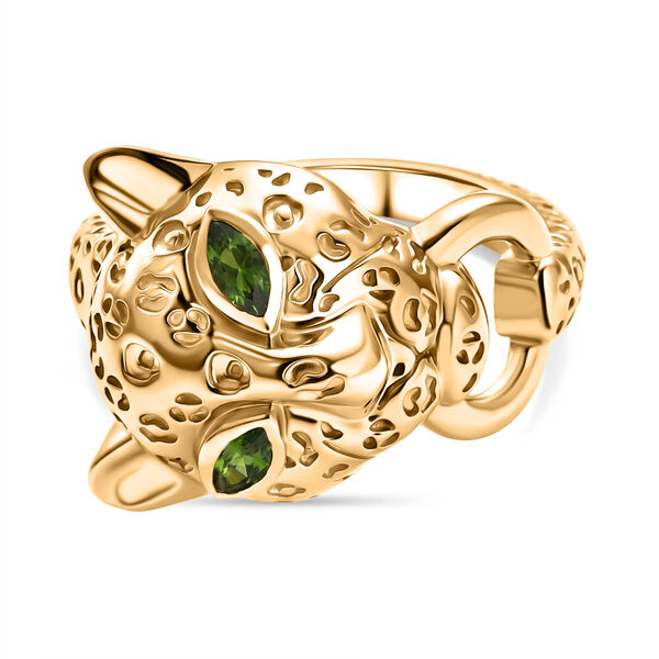 EVER TRUE Nat&uuml;rlicher Chromdiopsid Ring Nickelfreies Messing (Gr&ouml;&szlig;e 17.00) ca. 0,19 ct