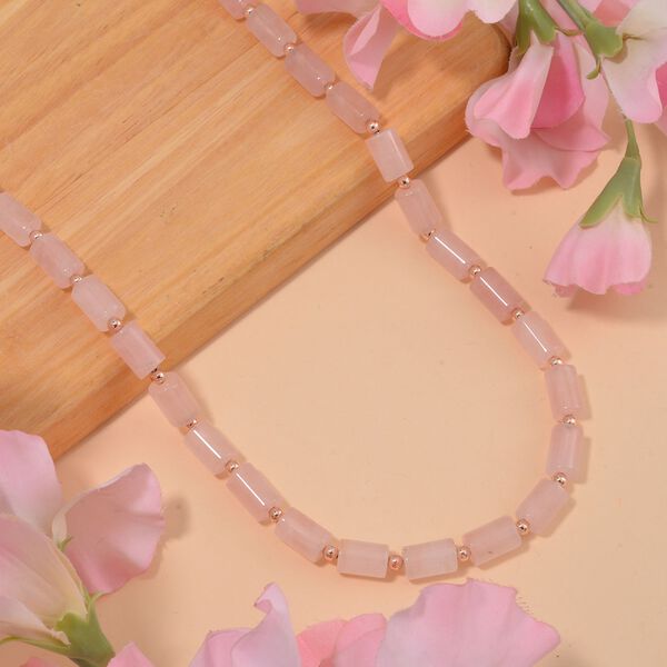 Rosenquarz Halskette ca. 45 cm Legierung Standard rosevergoldet ca. 204,15 ct. image number 2