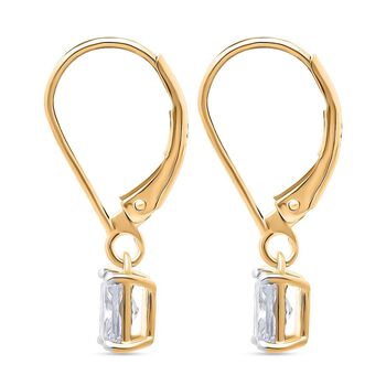 LUXURIANT SGL zertifizierte VS-GH Labor Diamant Ohrringe, 925 Silber 750 Gelbgold Vermeil - 1 ct.