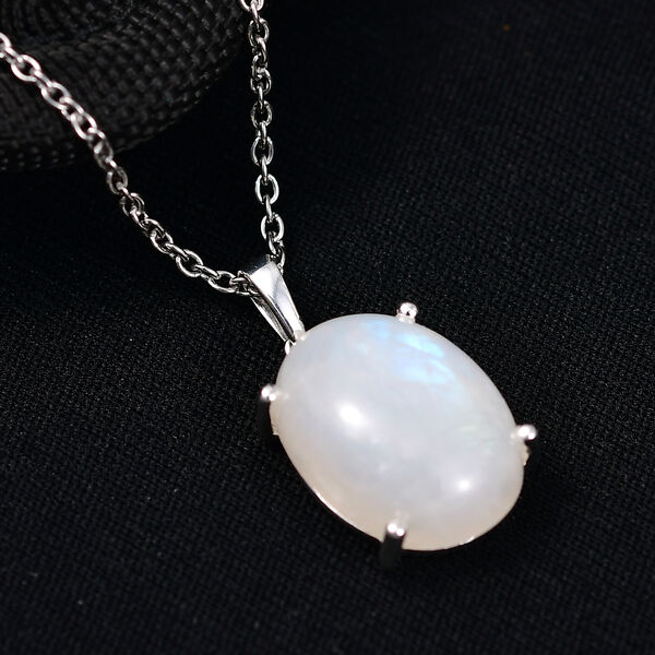 D'Joy AA Regenbogen Mondstein Anhänger mit 50cm Kette - 10,90 ct. image number 1