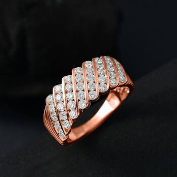 LUXURIANT DIAMOND - Lab Grown Diamant VS-EF SGL zertifiziert  Ring 925 Silber 750 Ros&eacute;gold Vermeil (Gr&ouml;&szlig;e 17.00) ca. 1,00 ct