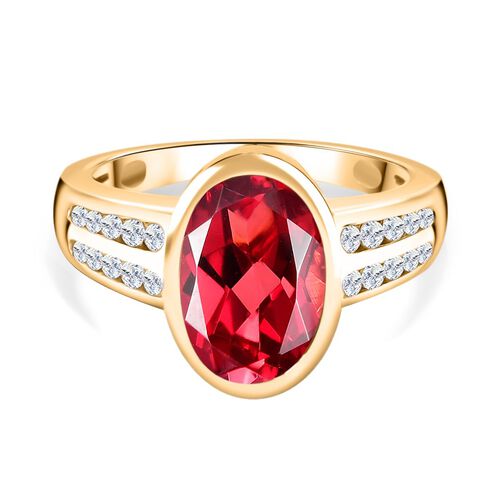 Labor Padparadscha Saphir und Zirkon Ring - 5,56 ct. image number 0