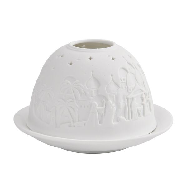Porzellan-Teelichthalter mit LED, Bethlehem Motiv image number 5
