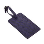 2er Set - Reisepass-Etui aus 100% echtem Leder mit RFID Schutz, mit passendem Kofferanhänger, Krokoprägung, Violett image number 3