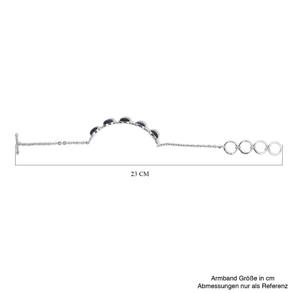Blaues Aventurin Armband mit Knebelverschluss, 19 cm, Edelstahl ca. 11,07 ct image number 5