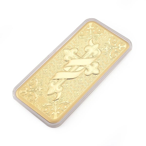 999er Gold-Plättchen mit Kreuzdesign image number 2