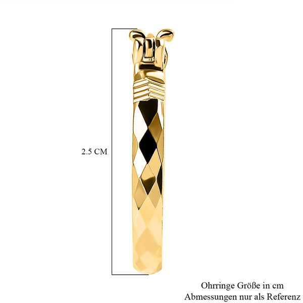 Creolen mit Diamantschliff in Silber mit Gelbgold Vermeil image number 5