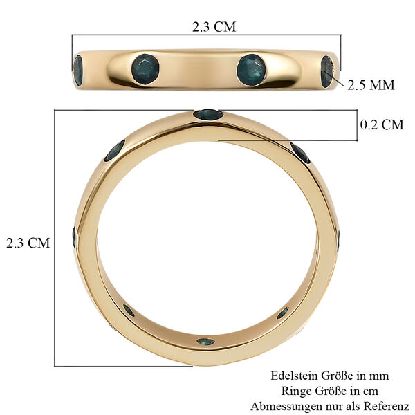 Blaugrüner Grandidierit Band Ring 375 Gelbgold image number 7