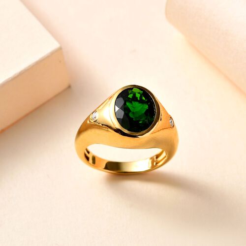 Natürlicher Chromdiopsid und Moissanit Ring - 3,63 ct. image number 1