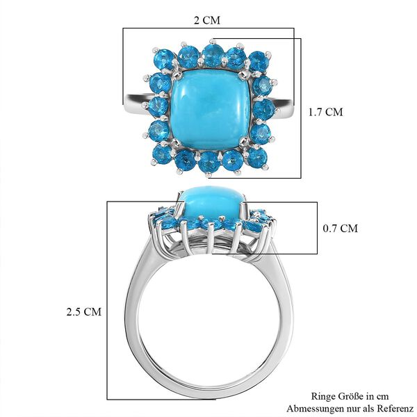 AA Sleeping Beauty Türkis und Neon Apatit Ring - 4,15 ct. image number 7