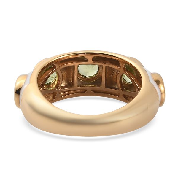 Peridot und Emailliert Ring 925 Silber 585 Vergoldet image number 4