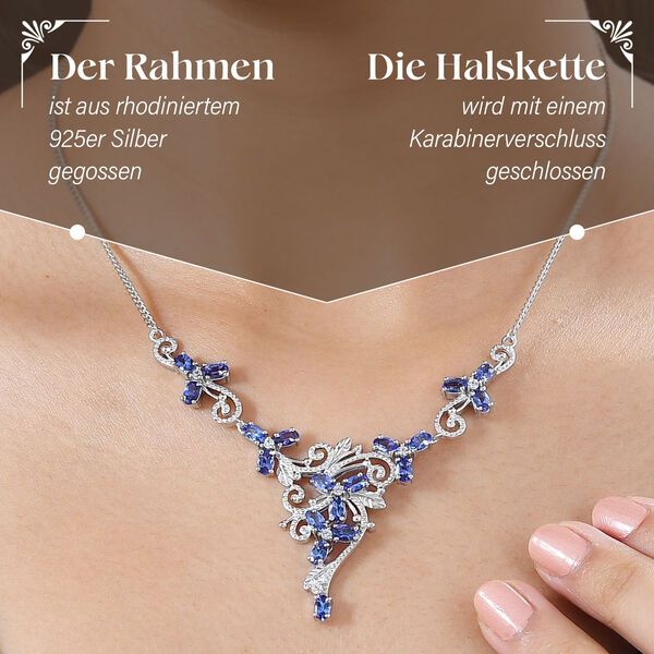 AAA Tansanit und Zirkon Halskette, 45 cm - 5,02 ct. image number 3