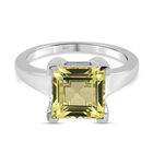 Ouro Verde-Quarz Solitär Ring 925 Silber Platin-Überzug image number 0