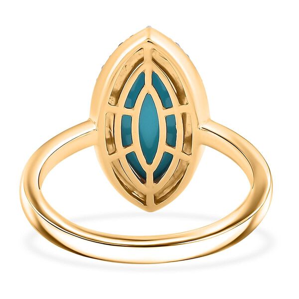 AAA Sleeping Beauty T&uuml;rkis, Wei&szlig;er Diamant Ring 417 Gold (Gr&ouml;&szlig;e 20.00) ca. 3.55 ct image number 4