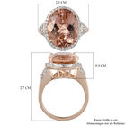 AAA Morganit und Diamant-Halo-Ring, I1-I2 G-H, 585 Gelbgold, 12,17 ct. image number 6