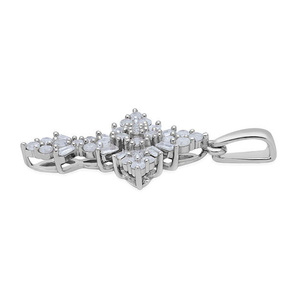 Diamant Kreuz Anh&auml;nger 925 Platin-&Uuml;berzug ca. 0,50 ct image number 4