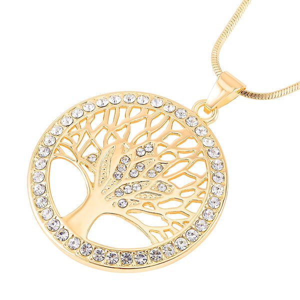 Kristall-Lebensbaum-Anh&auml;nger mit 73cm Kette, Goldton image number 3