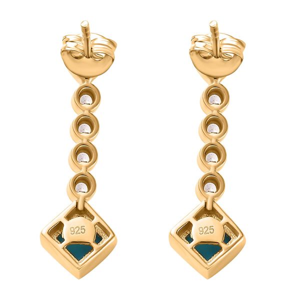 AA Sleeping Beauty T&uuml;rkis und Zirkon Ohrringe - 1,38 ct. image number 5