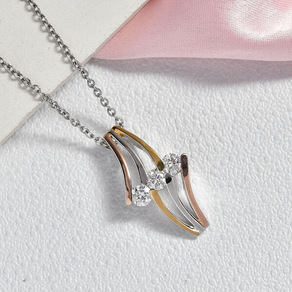 EVER TRUE Moissanit Schmuckset ca. 50 cm Nickelfreies Messing YG und RG und PE ca. 0.69 ct image number 1